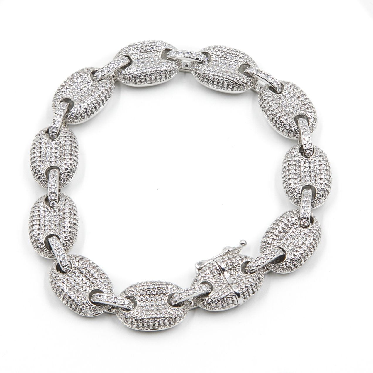 Studded Goochi Link Bracelet | Silver