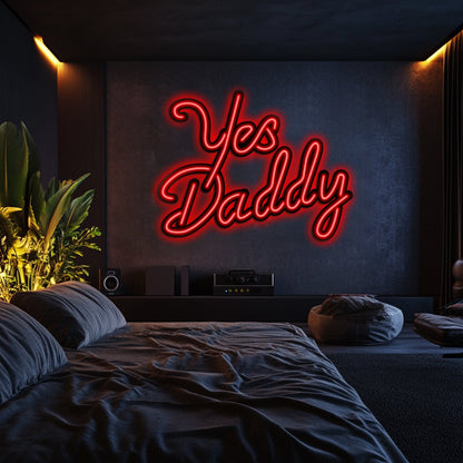 Yes Daddy Metal Neon Wall Art