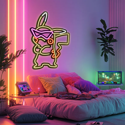 Pikachu Metal Neon Wall Art