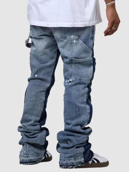 Layered Flair Blue Wash Denim Jeans