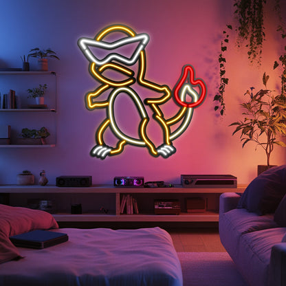 Charmender Metal Neon Wall Art
