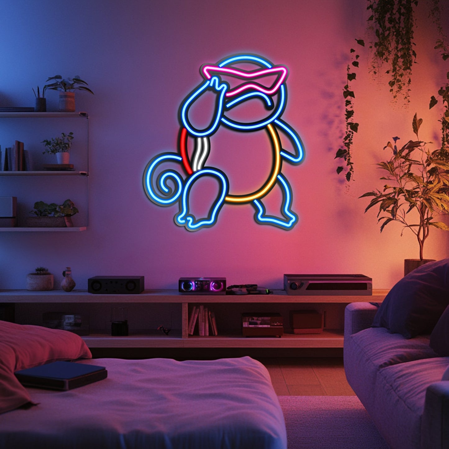 Squirtle Metal Neon Wall Art