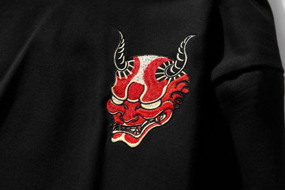 Red Demon Embroidery Hoodie