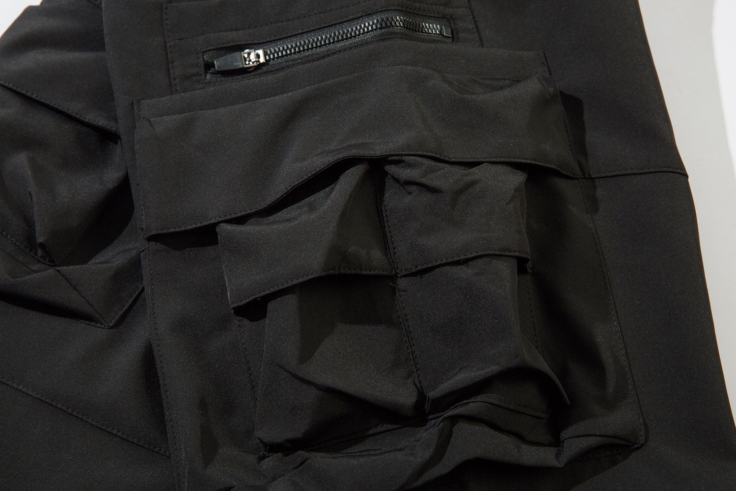 Matte Black Cargo Joggers