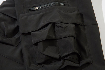 Matte Black Cargo Joggers