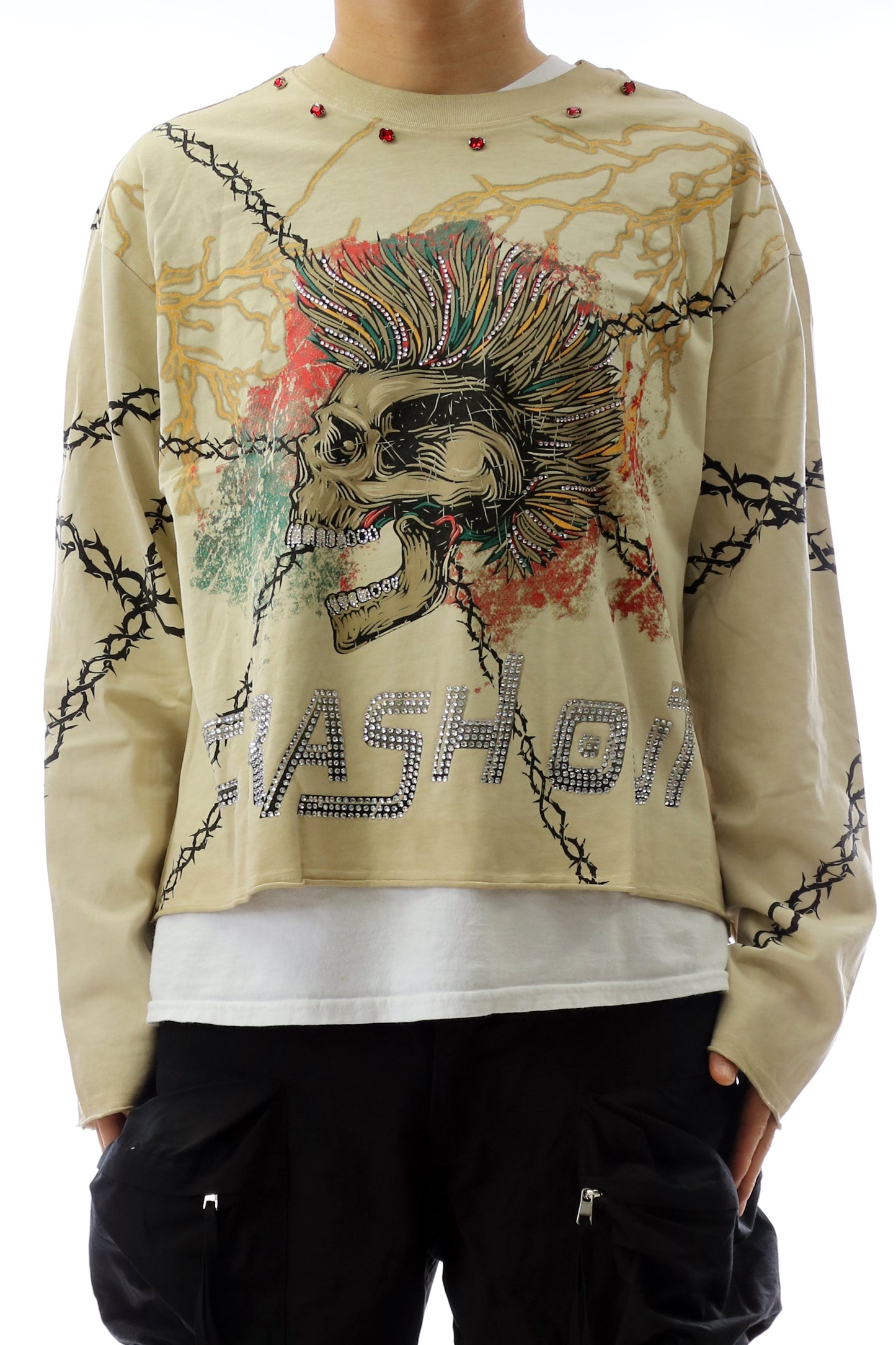 S/N Jersey Long Sleeve Crop Top Tee