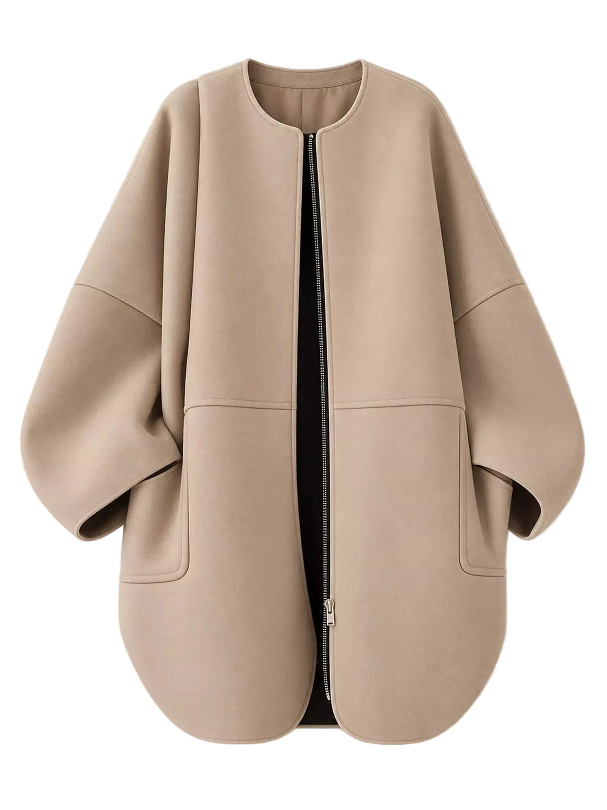 Minimalist Oversized Scuba-Style Outerwear Coat