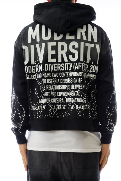 French Terry Long Sleeve Crop Top Full Zip Hoodie