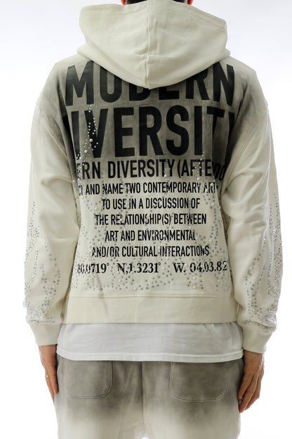 French Terry Long Sleeve Crop Top Full Zip Hoodie