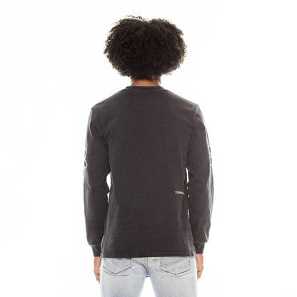 LONG SLEEVE CREW NECK TEE | BLACK