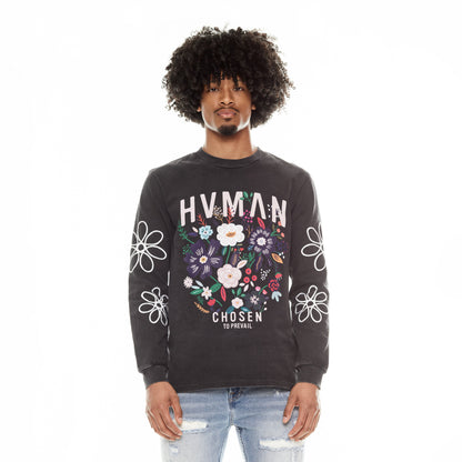 LONG SLEEVE CREW NECK TEE | BLACK