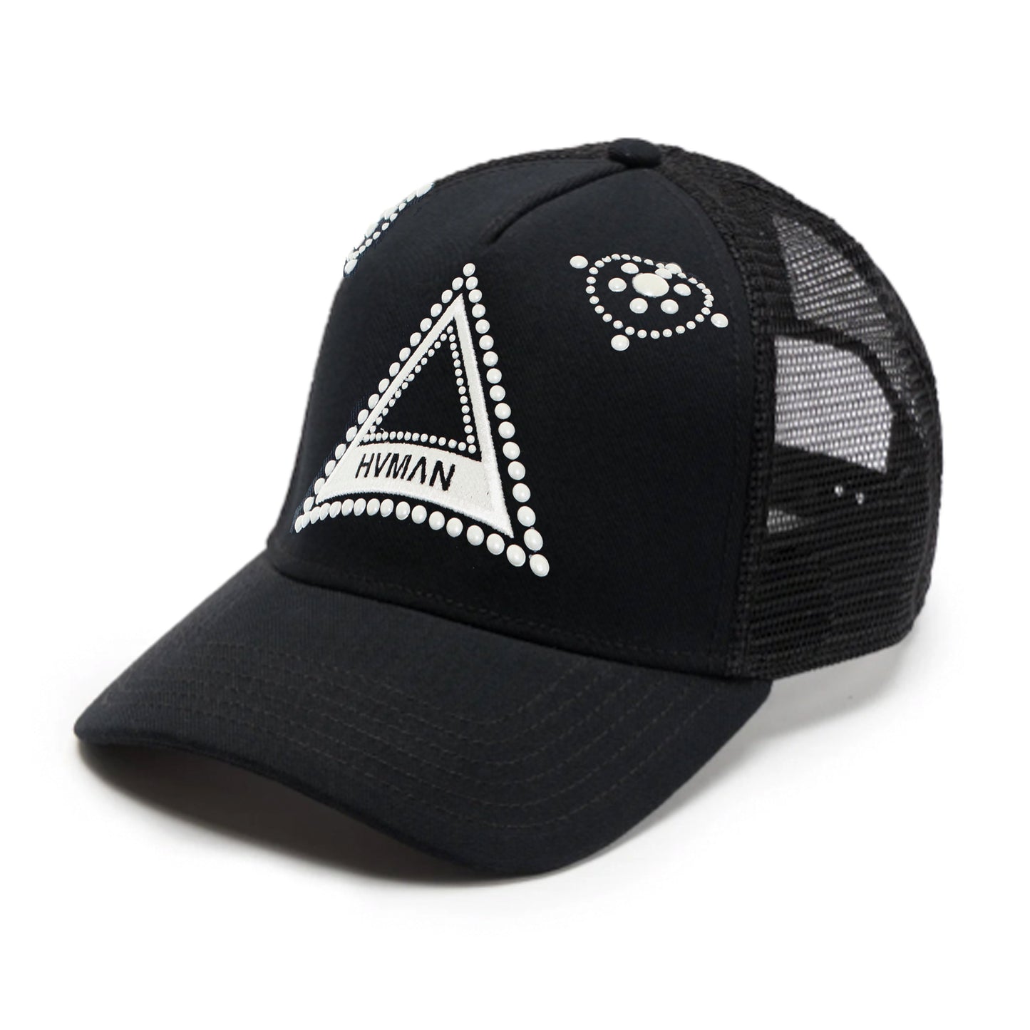 Hvman's Triangle Logo Mesh Trucker Hat | Black