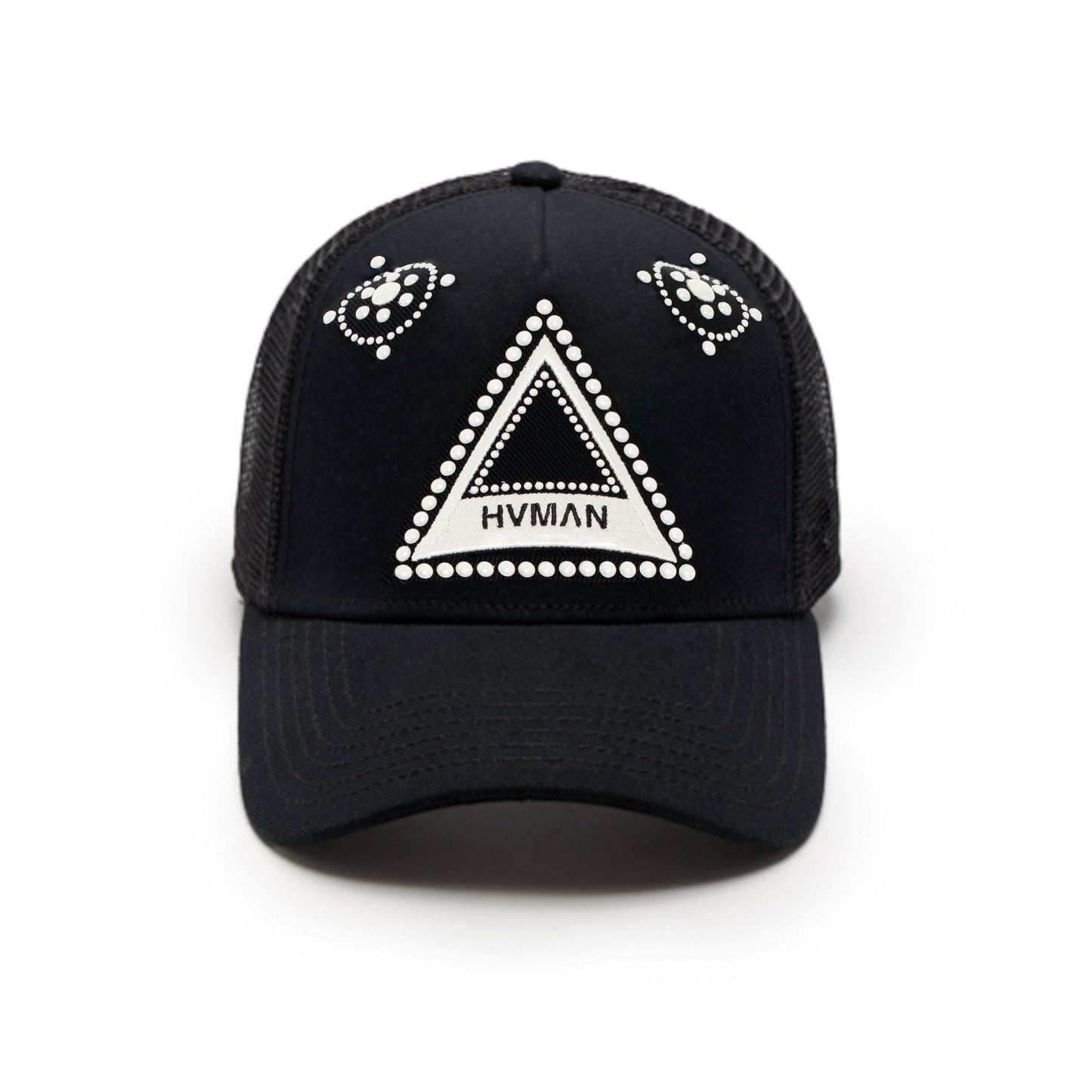 Hvman's Triangle Logo Mesh Trucker Hat | Black