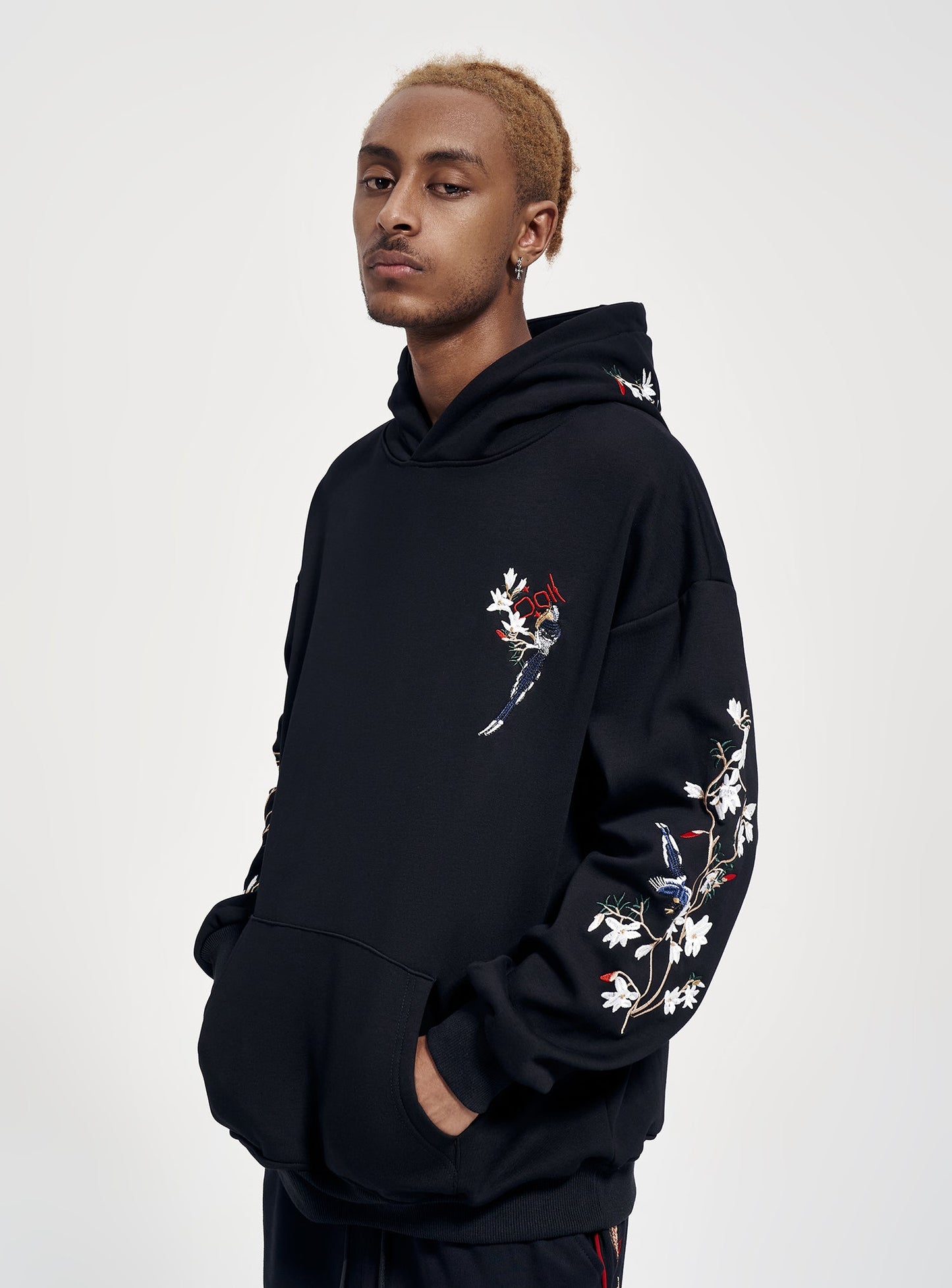 Flowers Embroidery Hoodie