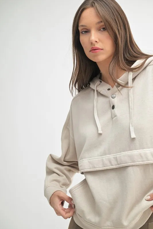 Drift Burnout Fleece Snap Hoodie.