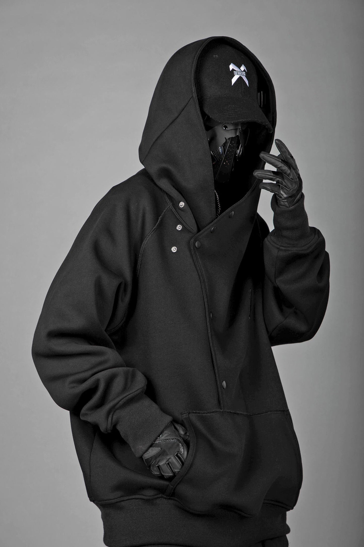Layered Hoodie | Black