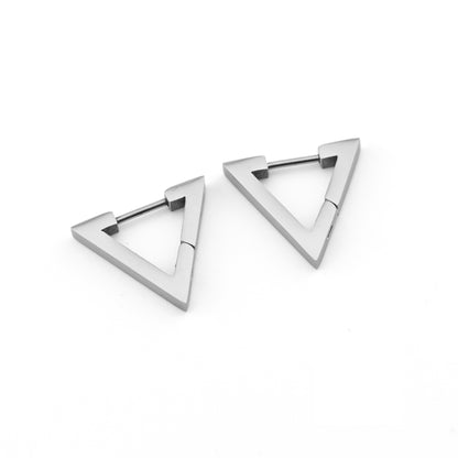 Triangle Silver Stainless Steel Earrings