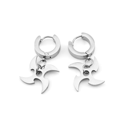 SRK-02C SS Shuriken Earrings