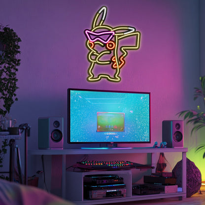 Pikachu Metal Neon Wall Art