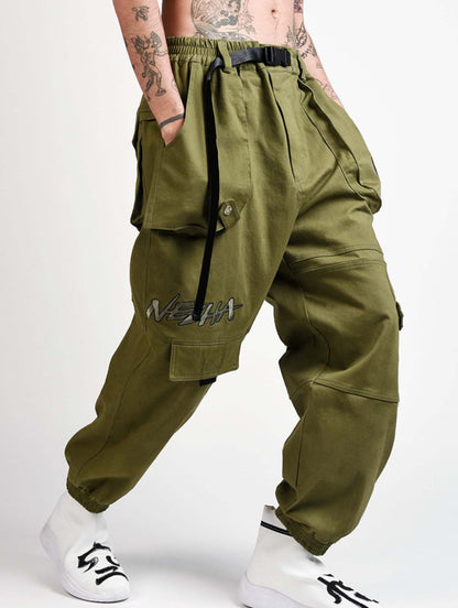 Yin Yang Army Green Cargo Pants
