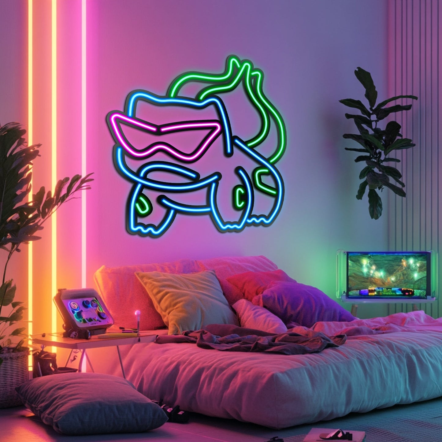 Bulbasaur Metal Neon Wall Art