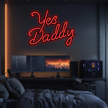 Yes Daddy Metal Neon Wall Art