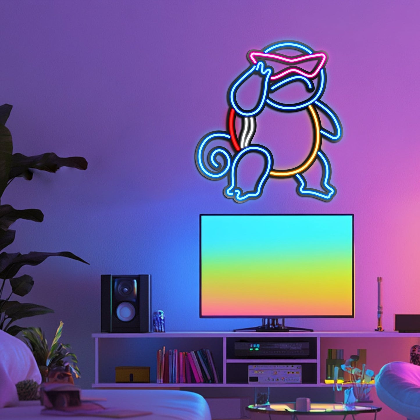 Squirtle Metal Neon Wall Art