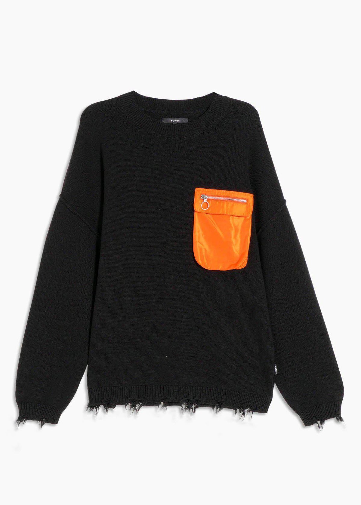 Oversize Pocket Sweater | Black