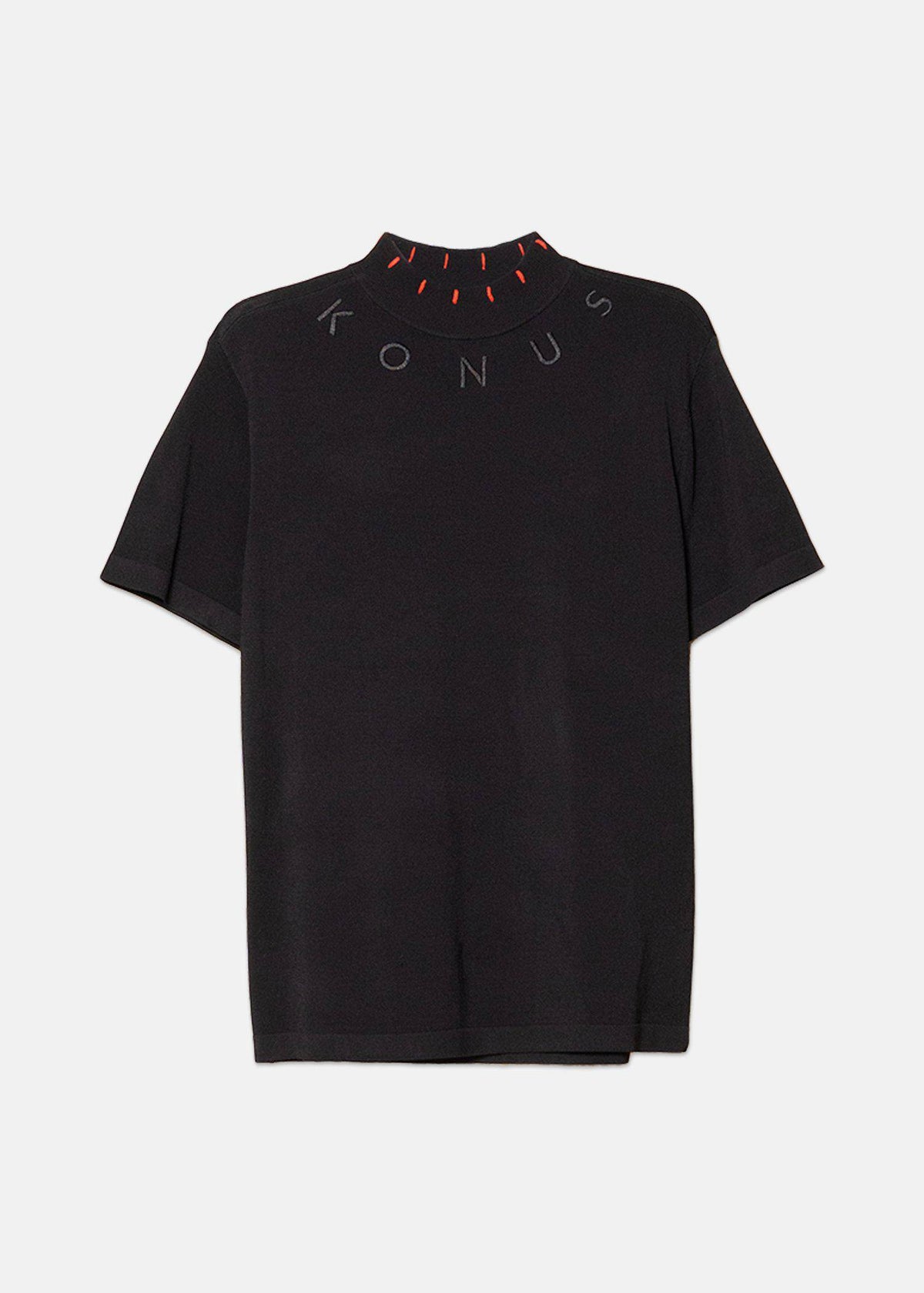 Fashioned Short Sleeve Mock Neck Sweater