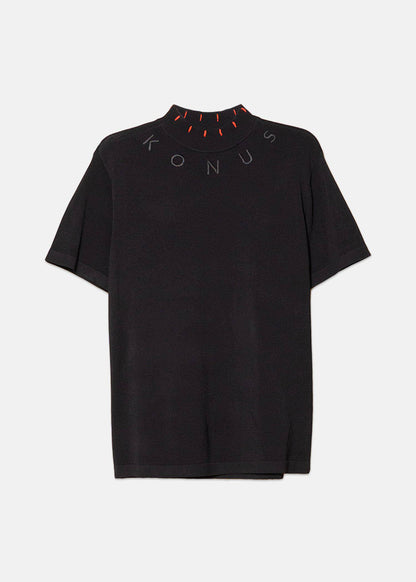 Fashioned Short Sleeve Mock Neck Sweater