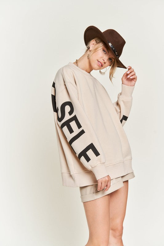 Printed Oversized Sweatshirt