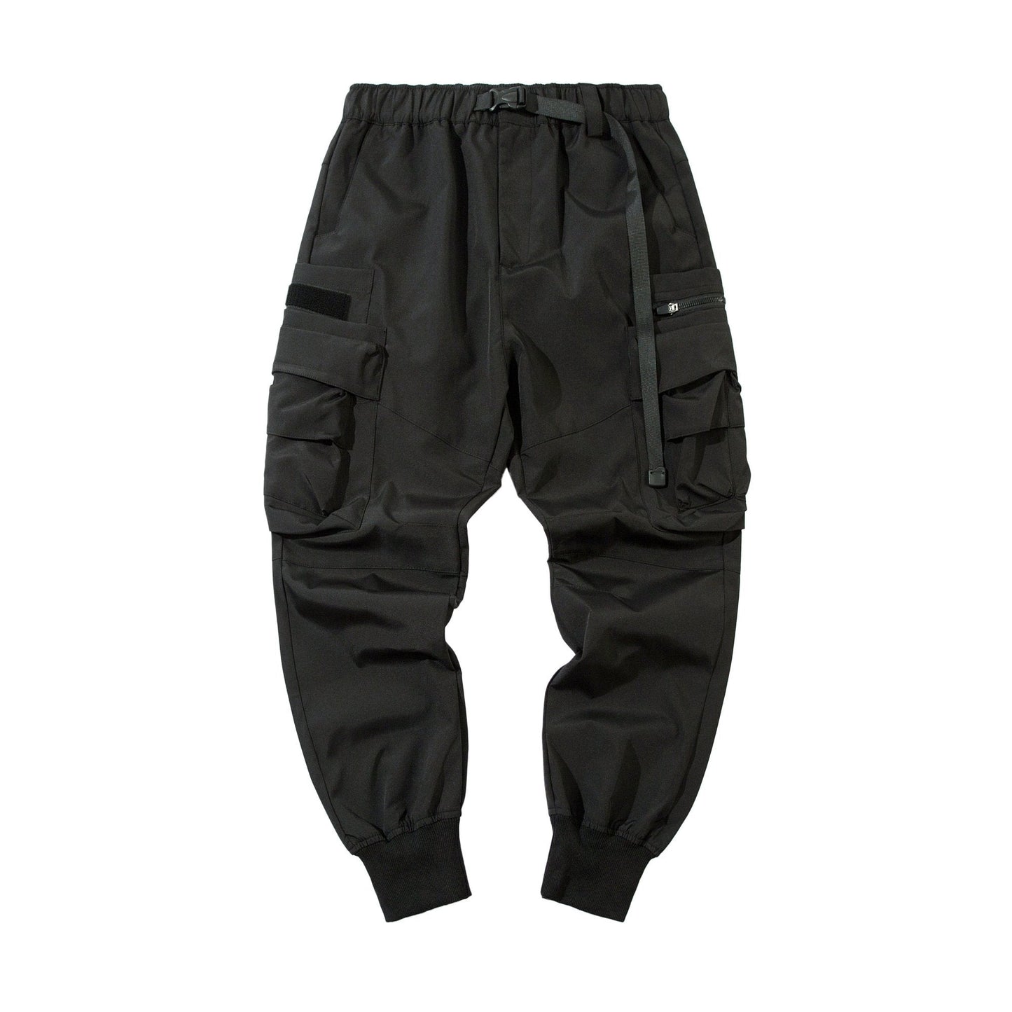 Matte Black Cargo Joggers