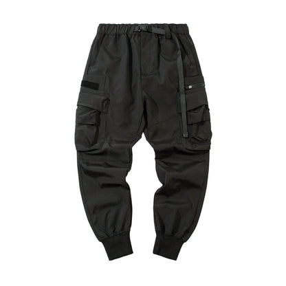 Matte Black Cargo Joggers