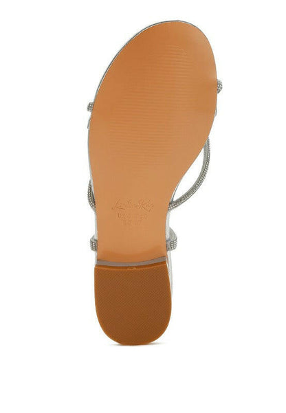 Babbity Rhinestone Embellished Lace-Up Sandals.