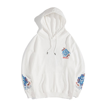 Fish Art Embroidery Hoodie