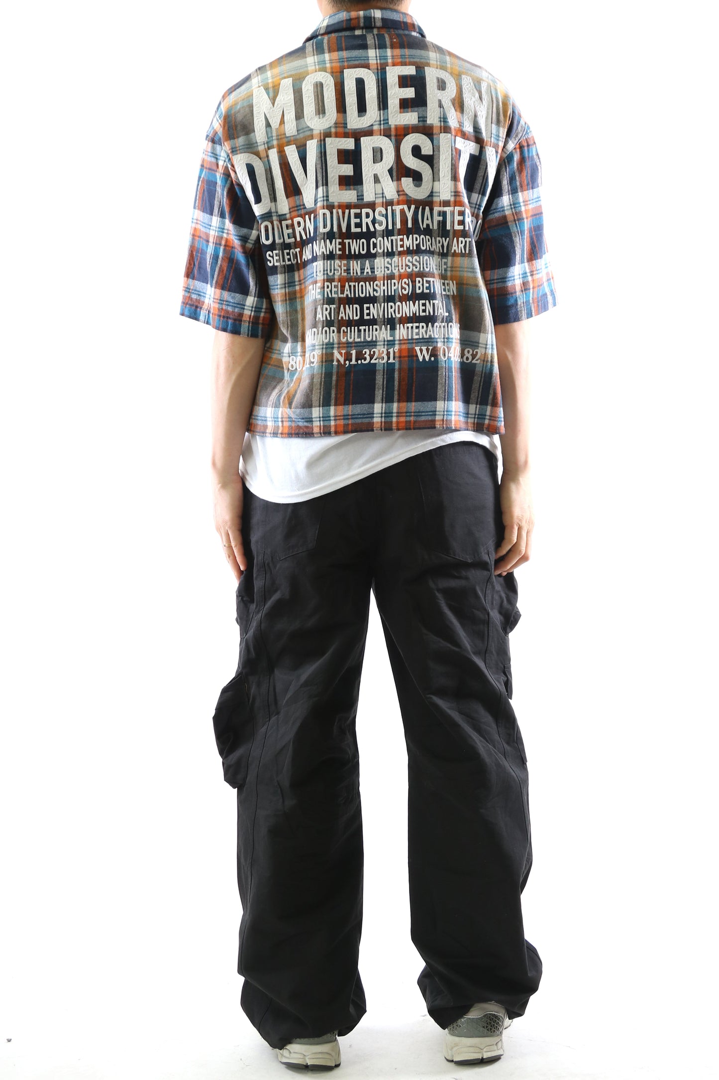 Washed Flannel Crop Top Button Down Shirt