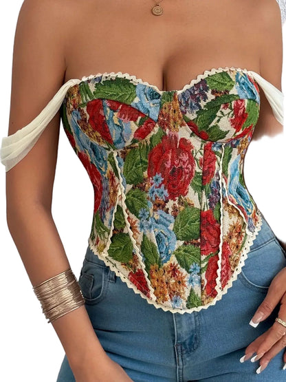 Lace Up Back Printed Cami