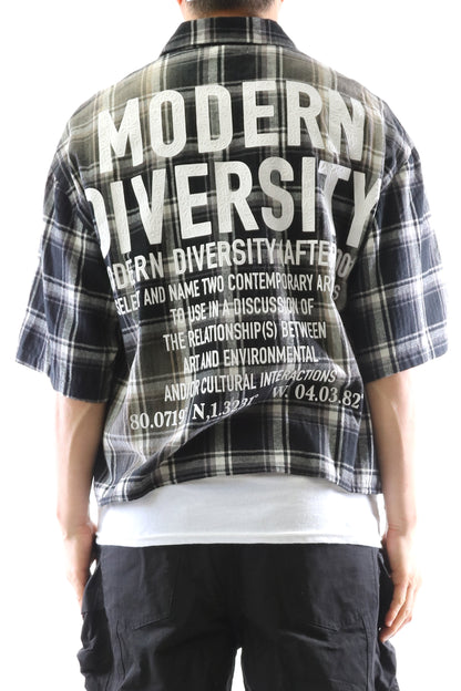 Washed Flannel Crop Top Button Down Shirt