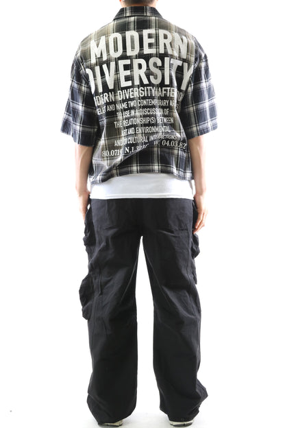 Washed Flannel Crop Top Button Down Shirt