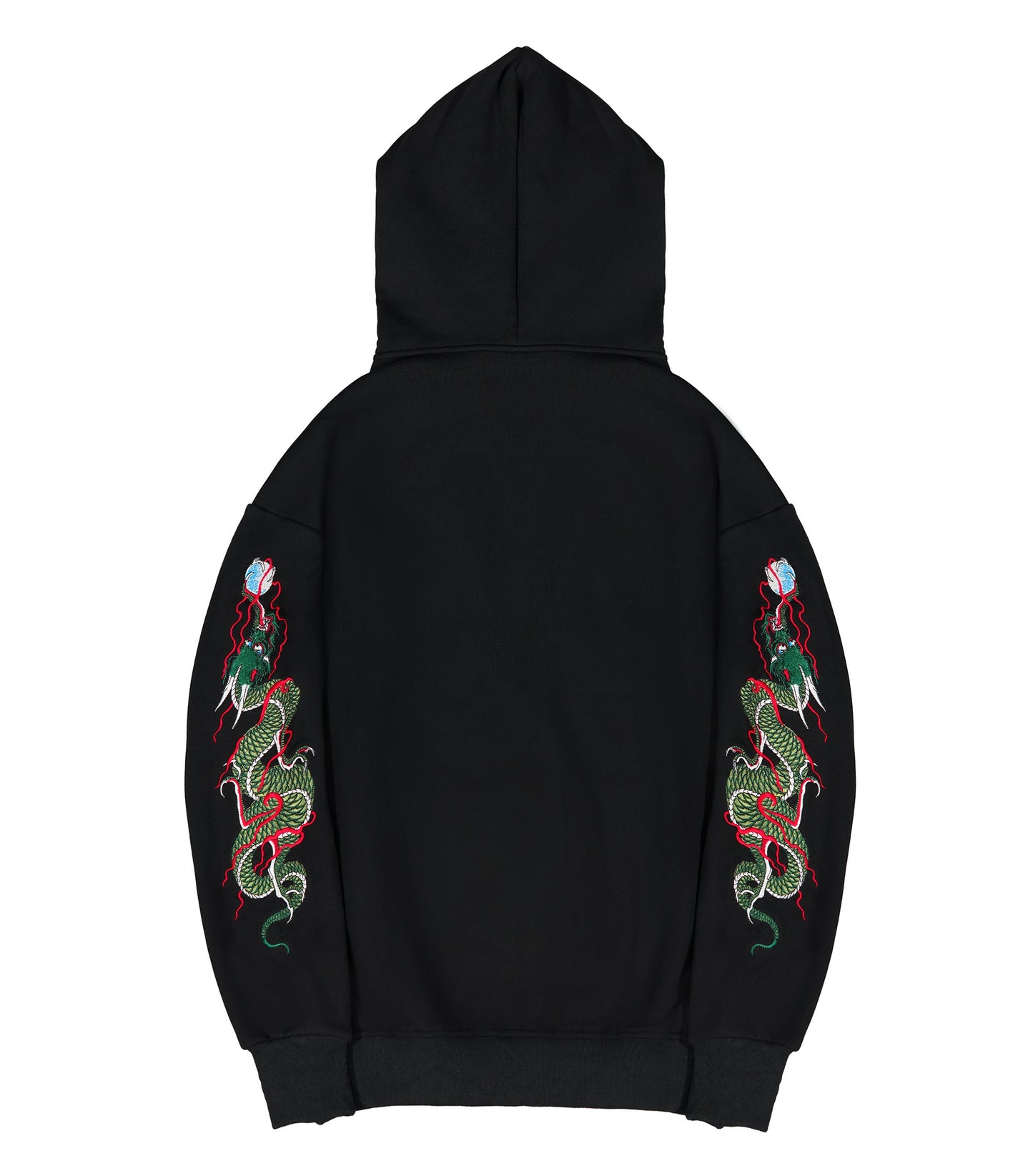 Green Dragon Embroidery Hoodie
