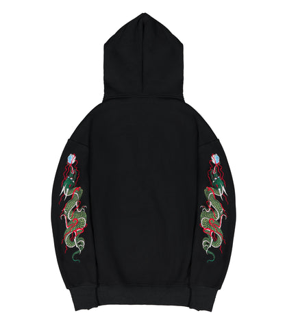 Green Dragon Embroidery Hoodie