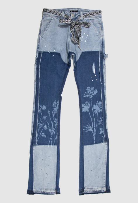 Layered Flair Blue Wash Denim Jeans