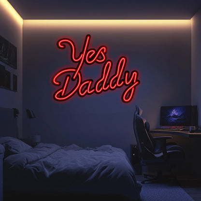 Yes Daddy Metal Neon Wall Art