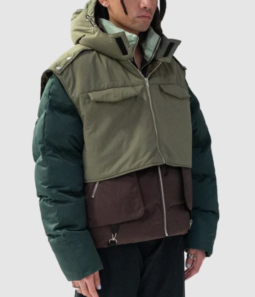 Layered Puffer Forest Jacket