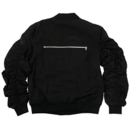 Runched Sleeve Bomber Jacket