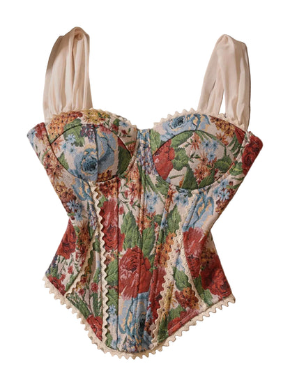 Lace Up Back Printed Cami