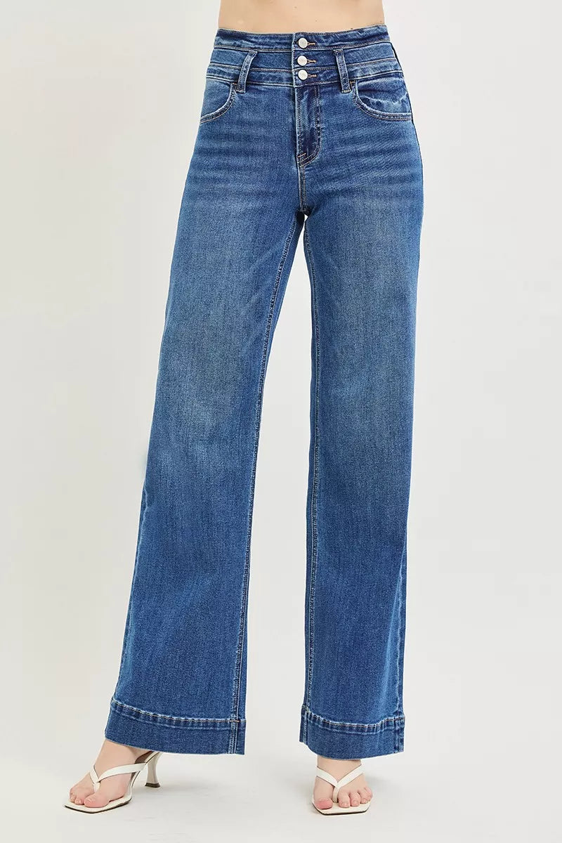 Blue jeans on a white background
