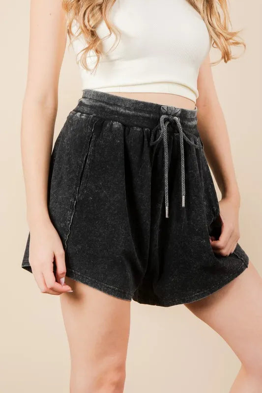 Mineral Washed Comfy Baggy Shorts.