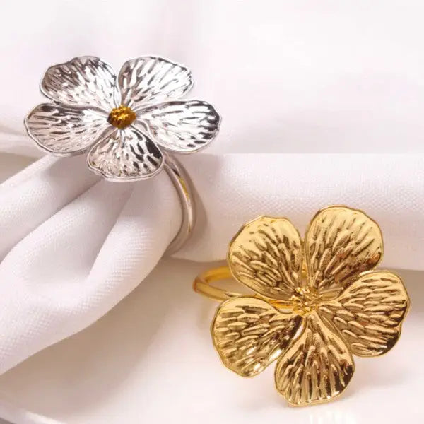 5 Leaf Flower Napkin Ring -Set of 6.