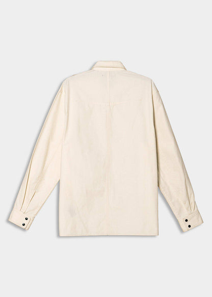 Canvas Shirt With Bellow Pockets | Cream